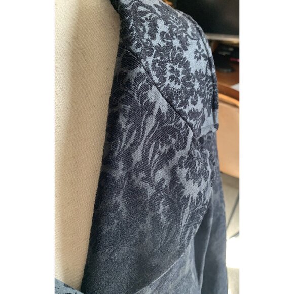 J Jill Floral Velvet Embossed Jacquard Button Up Blazer Black Size 20 - Picture 11 of 11